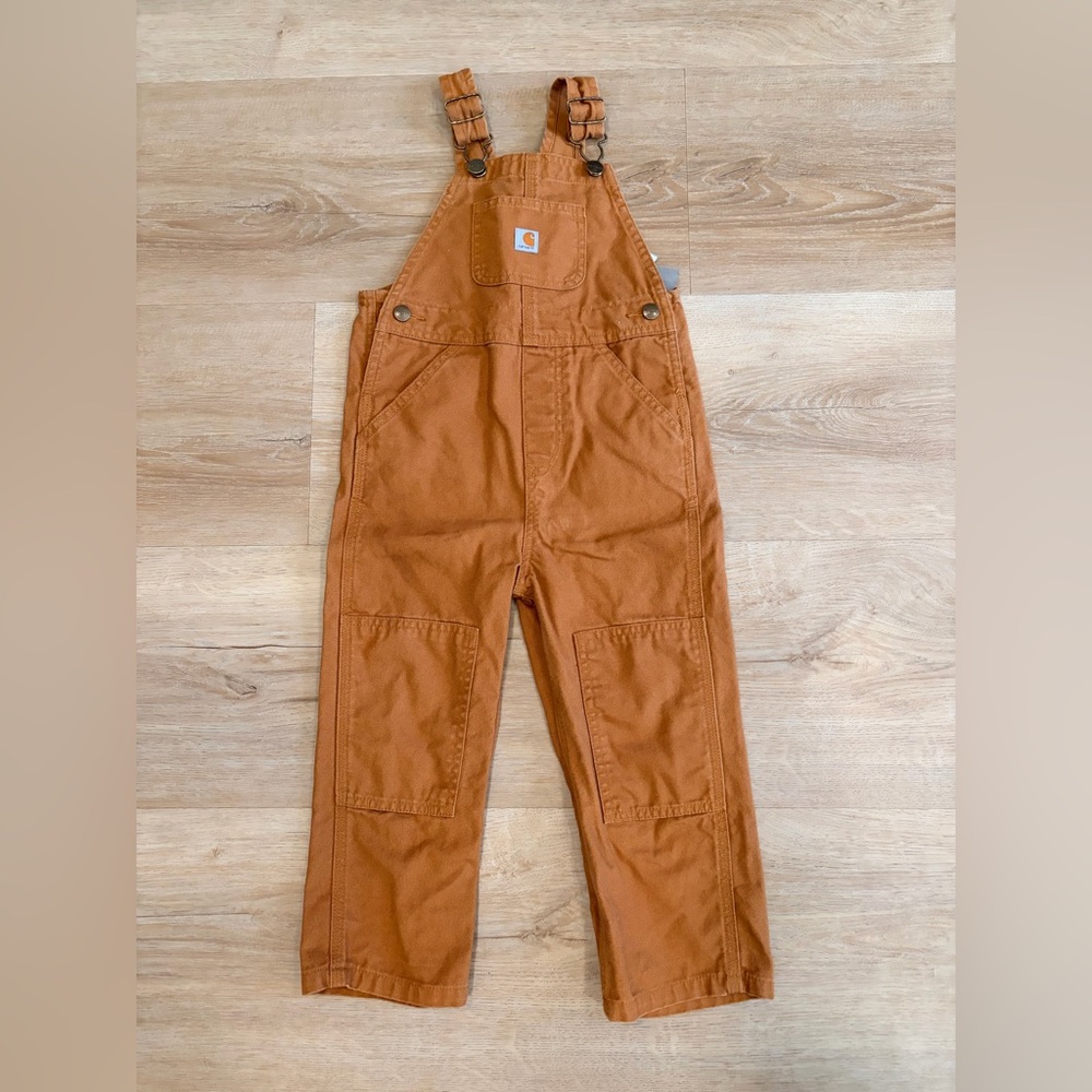 Carhartt kids brown canvas bib overall 3T